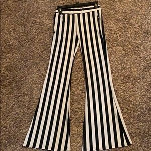 NEW- Black and white striped pants